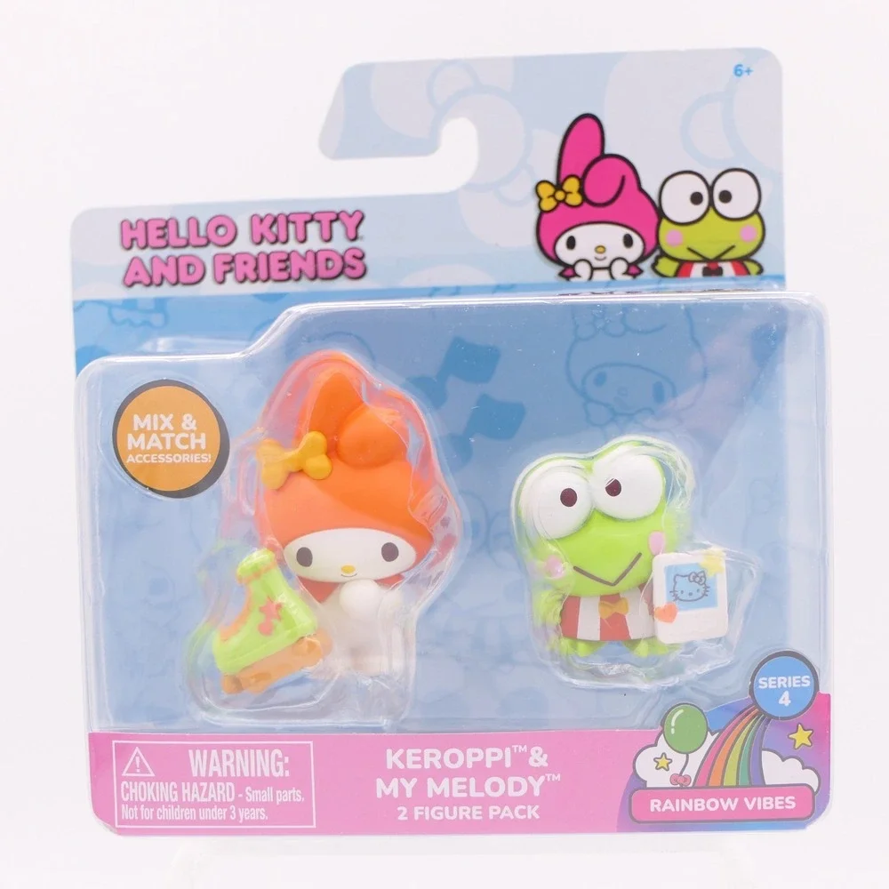 Hello Kitty and Friends Series 4 Rainbow Vibes 4 Sets of 2 Mini Figures in Packs